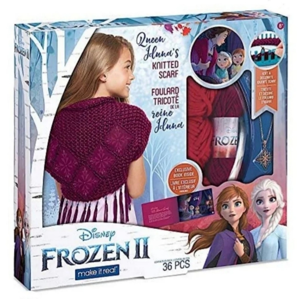 ❄️ New Disney Frozen 2 Queen Iduna’s Knitted Scarf Craft Kit Make It Real Sealed